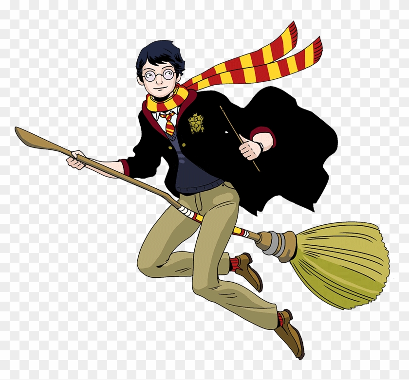 Harry Potter on Flying Broom Sticker  Harry potter cartoon, Harry potter  stickers, Harry potter anime