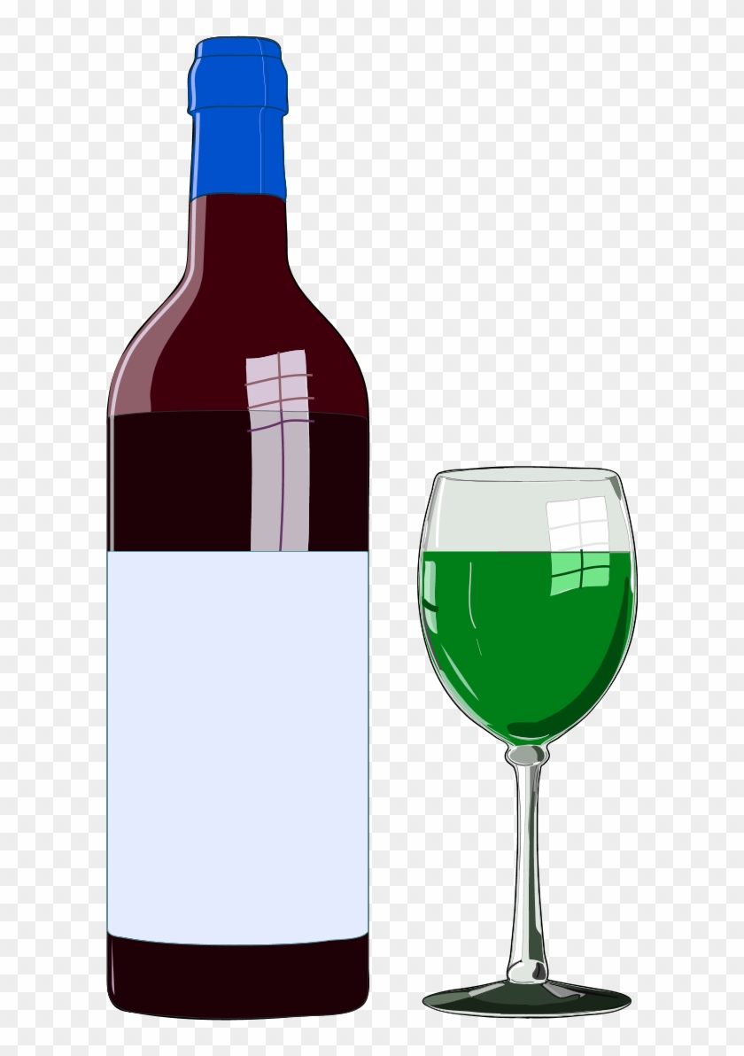 Wine Bottle And Wine Glass - Wine Bottle Clip Art #195500