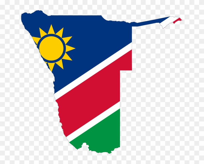 669px Flag Map Of Namibia - Namibia Flag Map #1186404