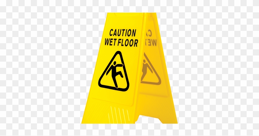 Wet Floor Warning Sign - Portwest Hv20 Wet Floor Warning Sign Yellow - One Size #1186567