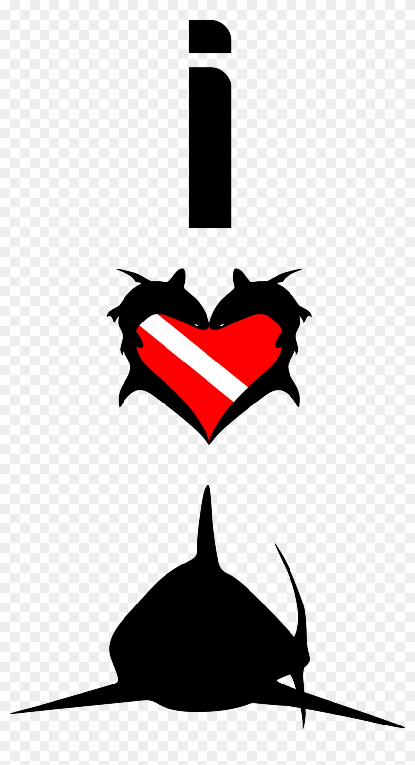 I Love Sharks T-shirt Design - Scuba Logo #1190724