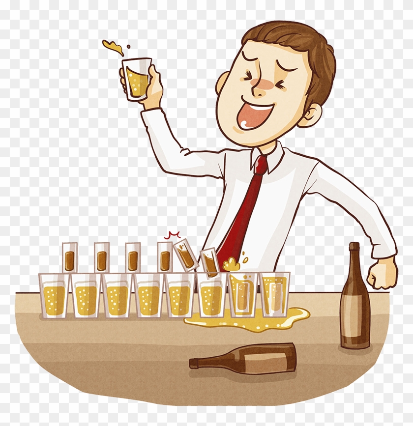 Wine Alcohol Intoxication Alcoholic Drink Illustration - Cartoon Boy Drink Alcohol Png #1192248
