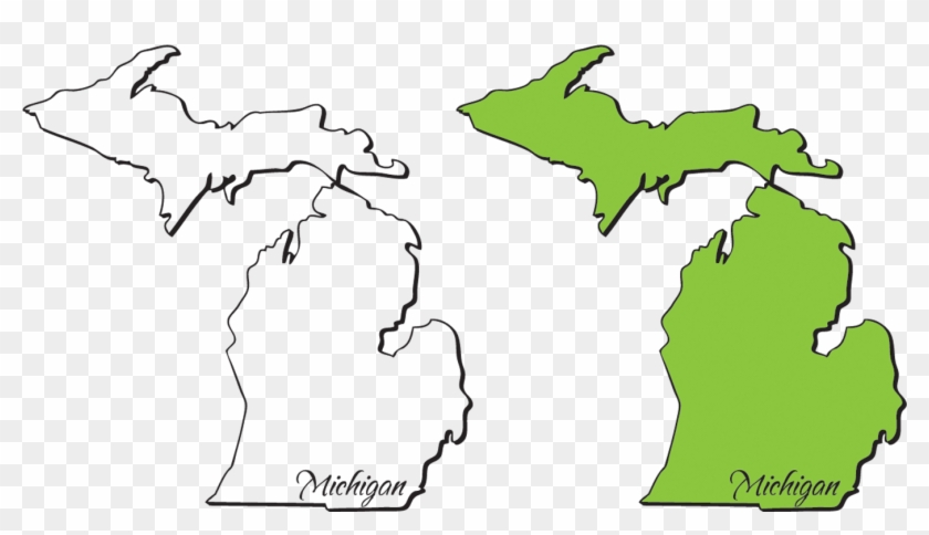 Michigan State Free Vector Art - State Of Michigan Outline #1192952