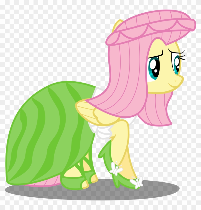 Atomicmillennial Her Inspiration Manifests - Fluttershy Wearing A Dress #1195325