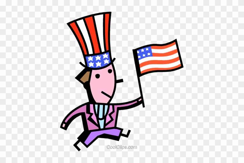 Uncle Sam With American Flag Royalty Free Vector Clip - Uncle Sam With American Flag Royalty Free Vector Clip #1195345