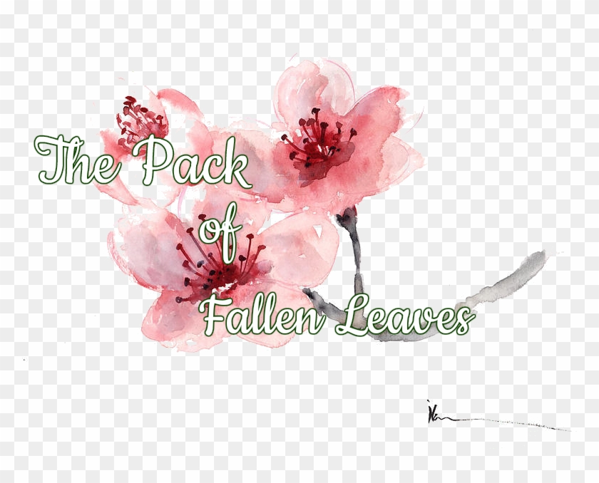 The Pack Of Fallen Leaves - Watercolor Cherry Blossom Drawing #1195522