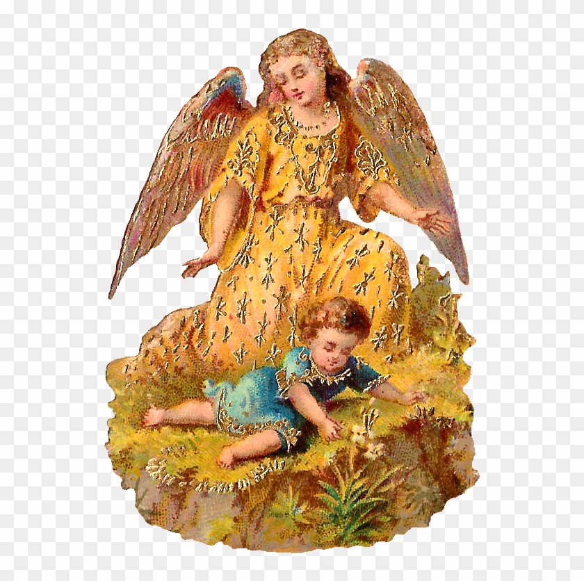 Antique Images Free Angel Clip Art Guardian Angel Watching - Guardian Angel Watching Over Me Chipart #1196060