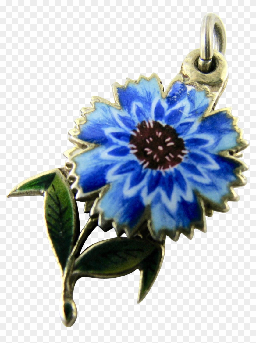 Rare Antique French 800 Silver Enamel Charm Flower - Friendship #1196114