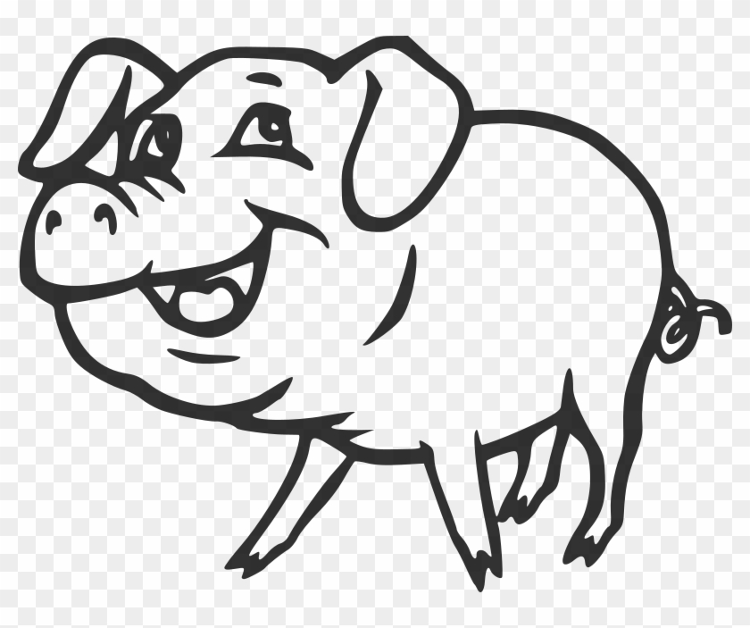 Pig Black And White Cartoon - Free Transparent PNG Clipart Images Download