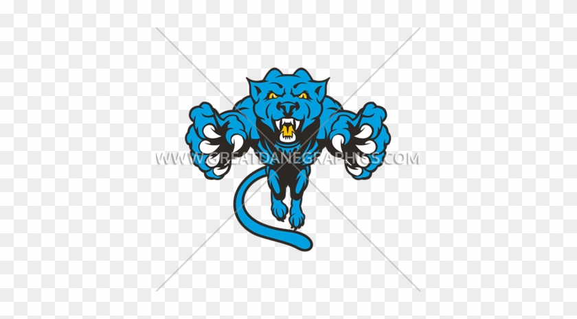 Pouncing Cartoon Panther Mascot - Crest #1199429