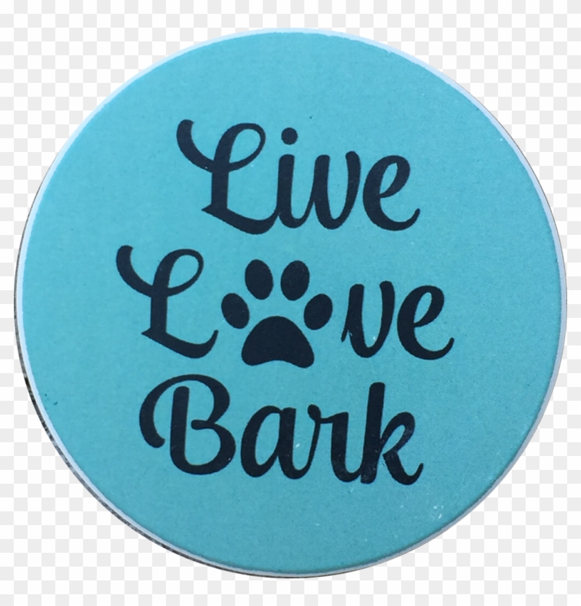 Live Love Bark Dog Paw Print Auto Car Coaster Absorbent - Absorbastone Live Love Bark Dog Car Auto Coaster Absorbent #1203298