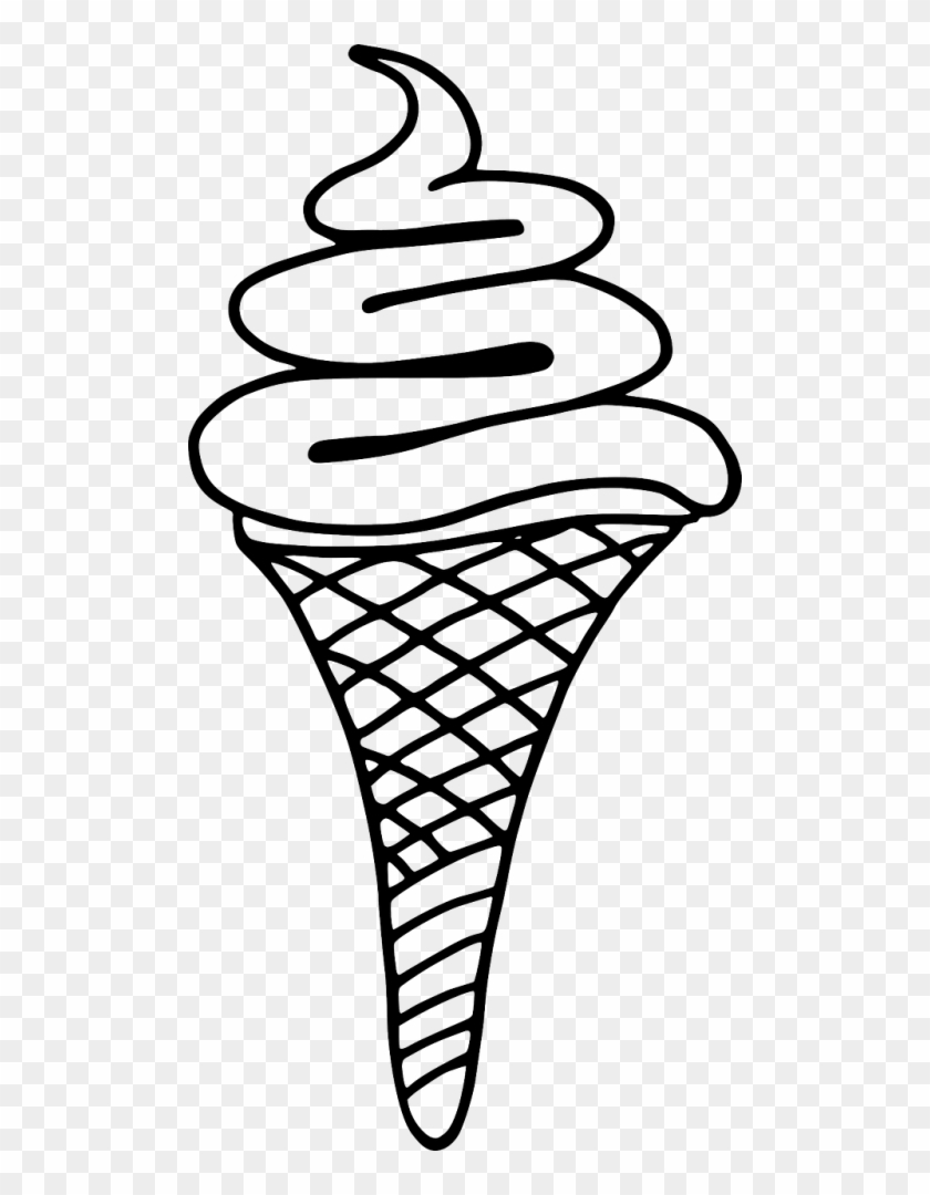 Soft Serve Ice - Icecream Sundae Colouring In Pages #1204179