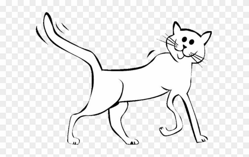 Cartoon Cat Coloring Page - Clip Art #1206880