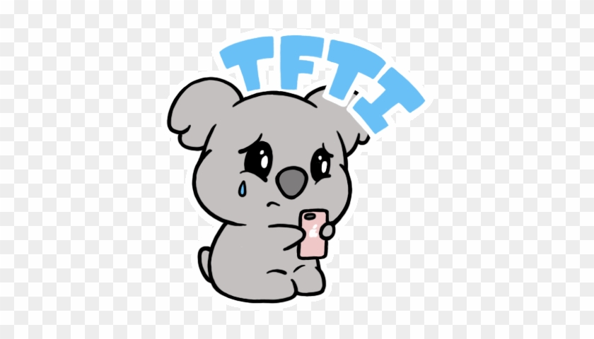 Sad Bear Sticker By Aminal Sticker For Ios Android - Koala Crying Gif Clipart #1210975