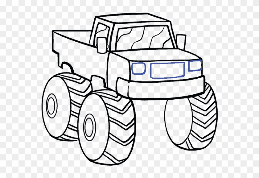How To Draw A Monster Truck In A Few Easy Steps - Drawing A Monster Truck Step By Step #1212931