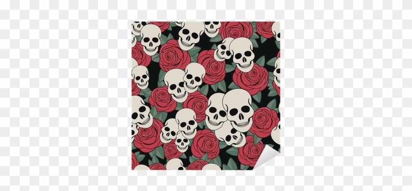 Vector Seamless With Roses And Skulls Sticker • Pixers® - Chef Masterpiece Gear New Pot Holder, Skulls #1214514