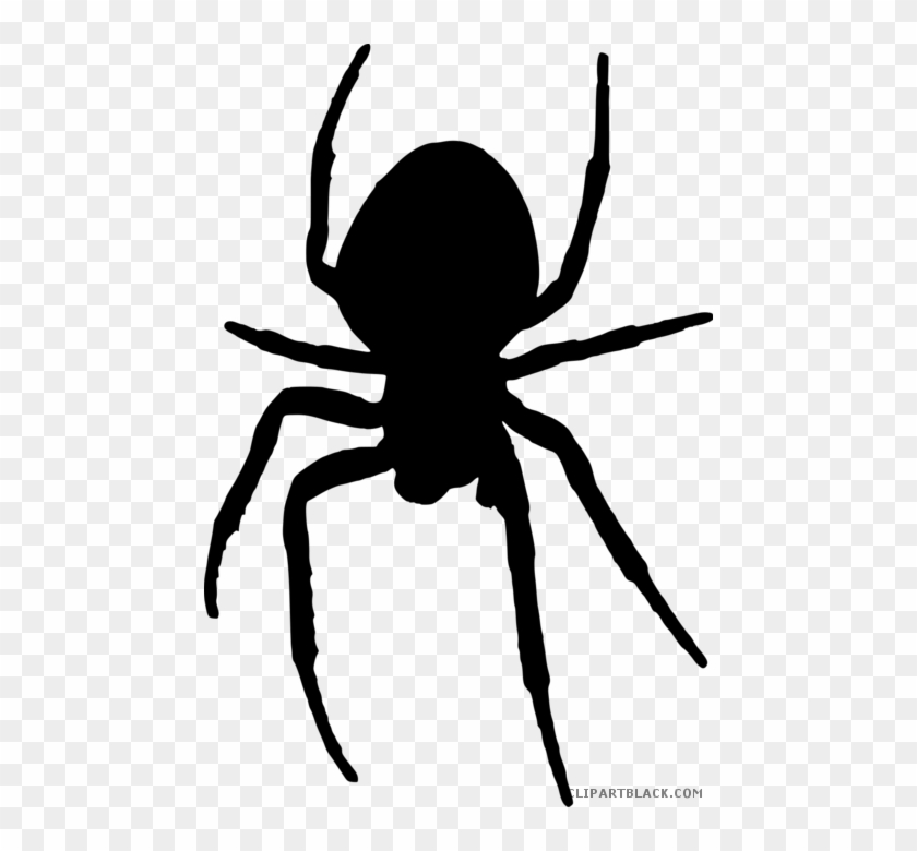 Happy Spider Animal Free Black White Clipart Images - Spider Silhouette Png #1214900