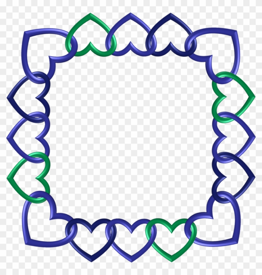 Blue Green Indigo Frame 7 Square Hearts By Happyare - Blue Green Indigo Frame 7 Square Hearts By Happyare #1215456