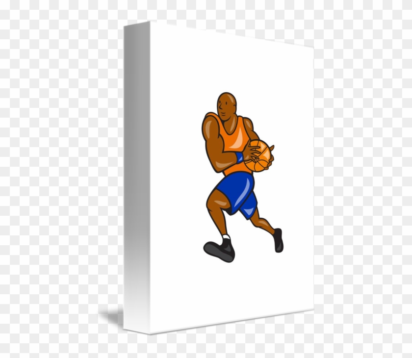 Basketball Player Holding Ball Cartoon Card #1216666