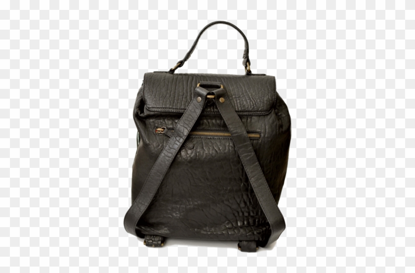 Black Leather Backpack - Handbag #1217498