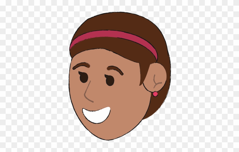 Happy Smiling Woman Wearing Headband Vector Icon Illustration - Cabeça Menino Desenho #1217921