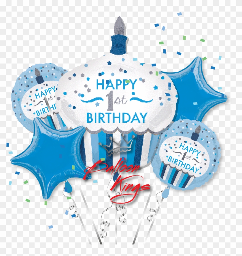 Download 1st Birthday Boy Cupcake Bouquet Happy 1st Birthday Boy Free Transparent Png Clipart Images Download