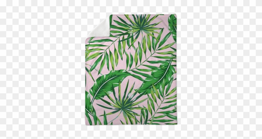 Green Palm Leaves On The Pink Background - Pink And Green Palms #1219685