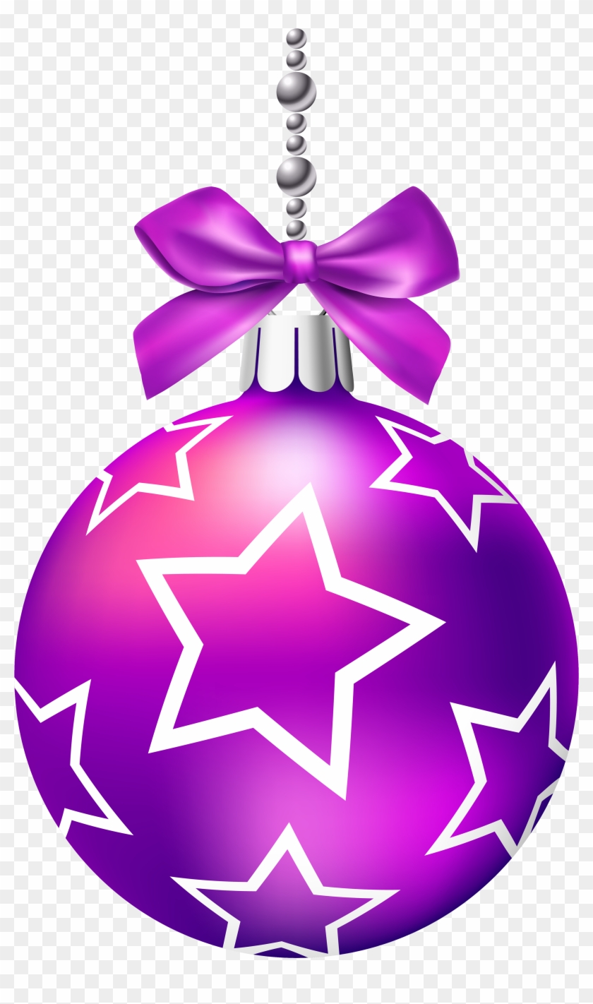 Purple Christmas Balls Png Clip Art - Purple Christmas Ornament Png #1219794