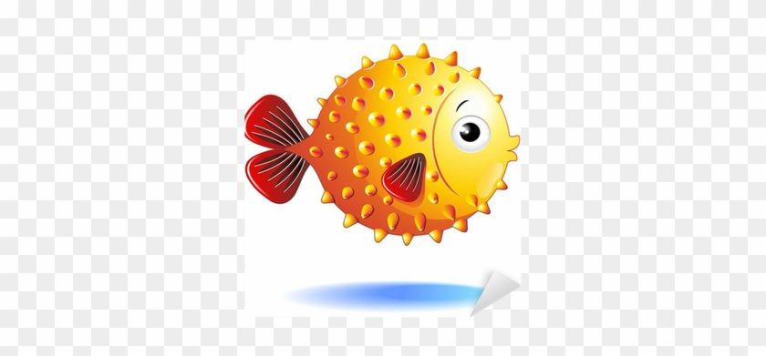 Sticker Pesce Palla Cartoon-Puffer Fish-Balloon Fish-Vector
