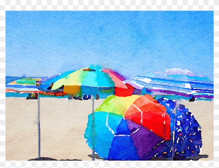 Beach Umbrella 102a Notecard - Umbrella #1224347