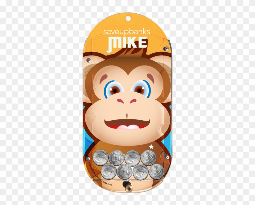 Monkey Animal Bank Personalization Font White - Bank #1224964