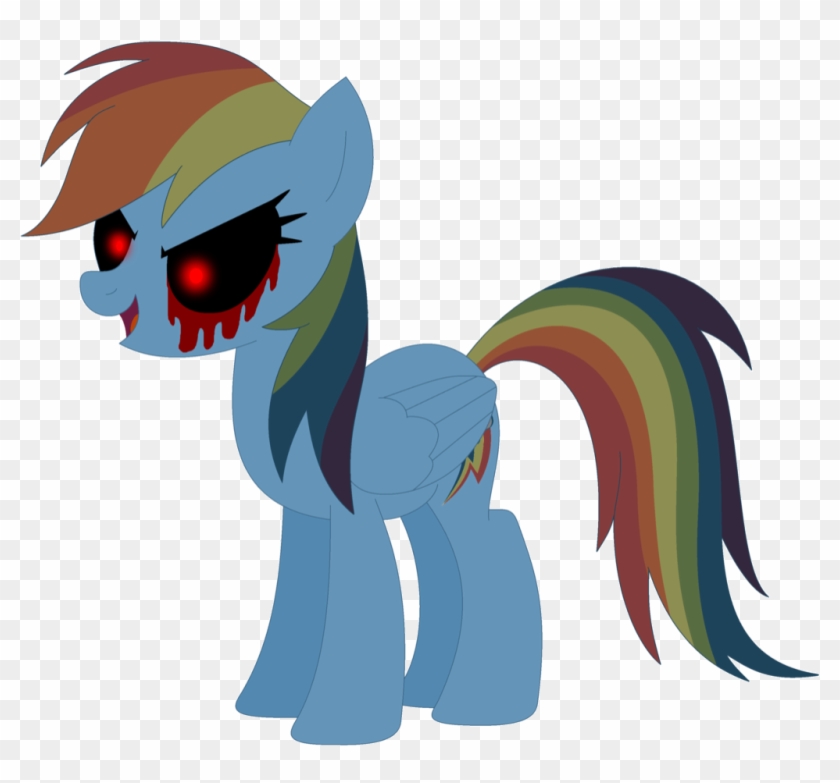 Ra1nb0wk1tty, Black Sclera, Blood, Glowing Eyes, Rainbow - Rainbow Dash #1225748