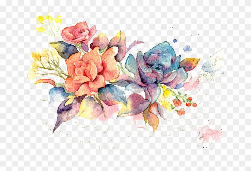 Floral Design Watercolor Painting - Watercolor Painting #1225954