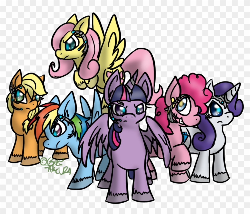 Mane Six Cybernized By Usagi-zakura - Cartoon #1226452