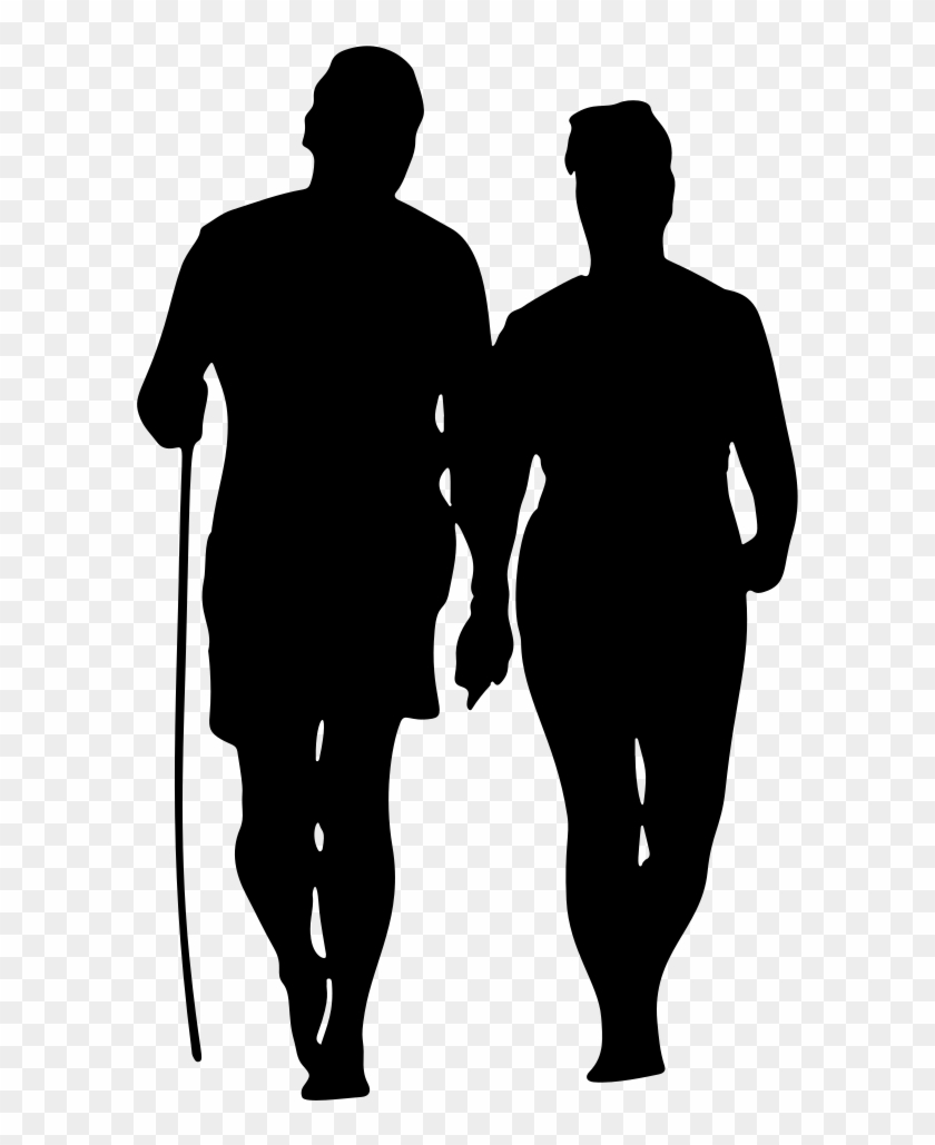 Couple Walking On Beach Silhouette - People Walking Silhouette Png ...