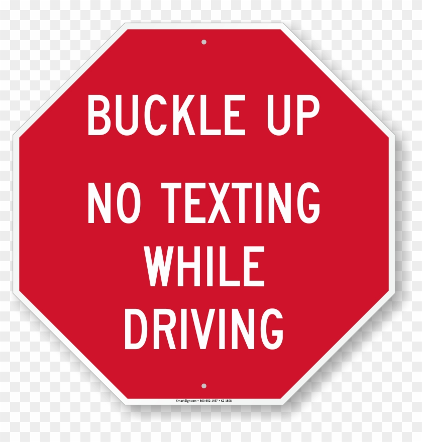 Buckle Up No Texting While Driving Sign - Personalized Custom Street Sign 5 X18 Reflective Aluminum #1228196