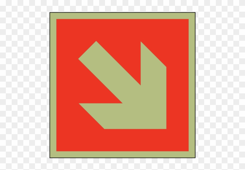 Photoluminescent Arrow Safety Sign Down Right - Parallel #1228238