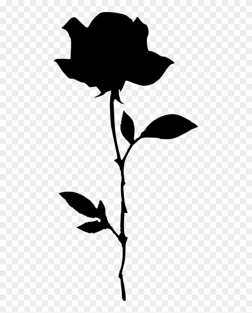 Rose Silhouette - Rose Silhouette Transparent Background #1229609