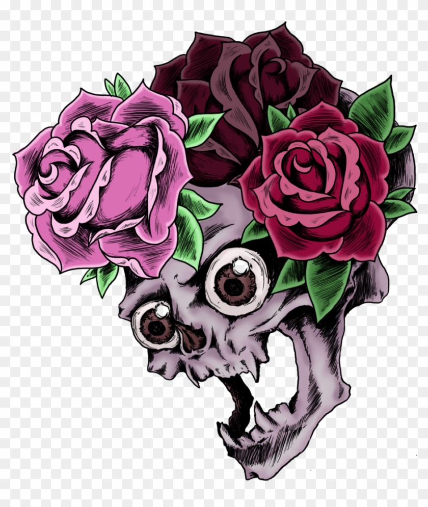 Skull And Roses By Little-bluefish - Skull And Roses By Little-bluefish #1229887