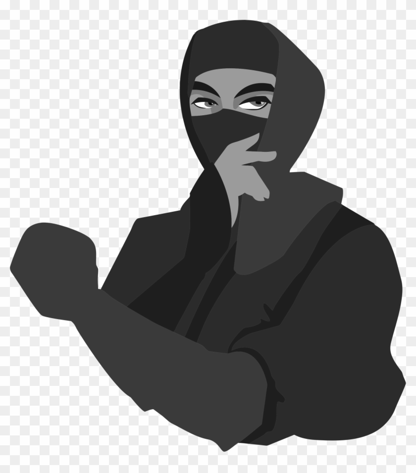 Blue Eyed Ninja - Clip Art Grayscale #1231026