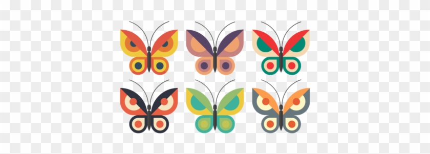 Free Set Of Colorful Flat Butterflies Vector - Vector Graphics #1232855