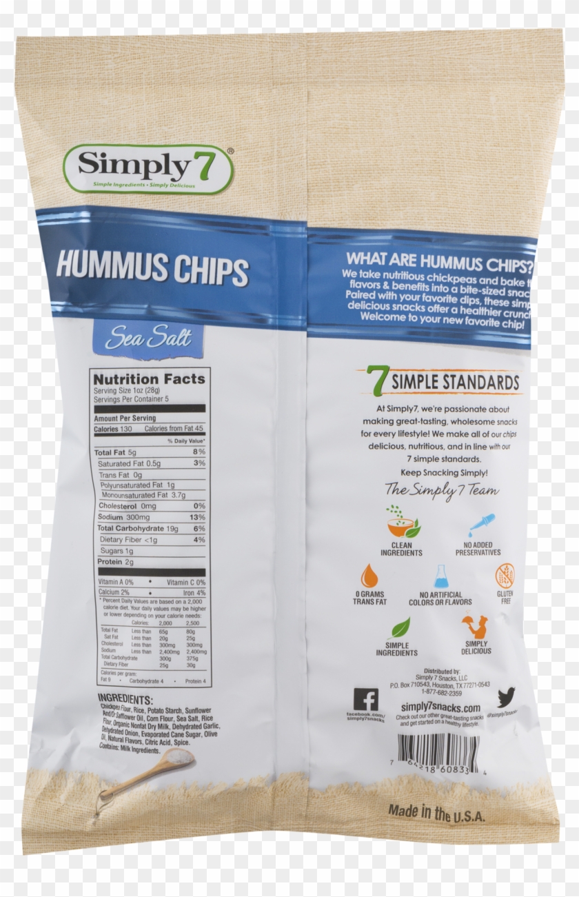 Simply 7 Hummus Chips Sea Salt, - Simply 7 Kale Chips, Lemon & Olive Oil - 3.5 Oz #1234821