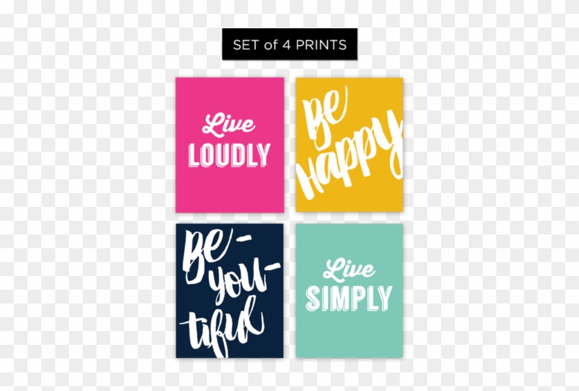 Live Loudly Quote Set Of 4 Prints - Poster #1236819