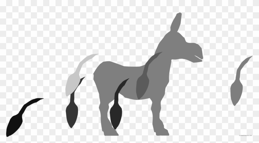 Donkey Animal Free Black White Clipart Images Clipartblack - Clip Art #1241282