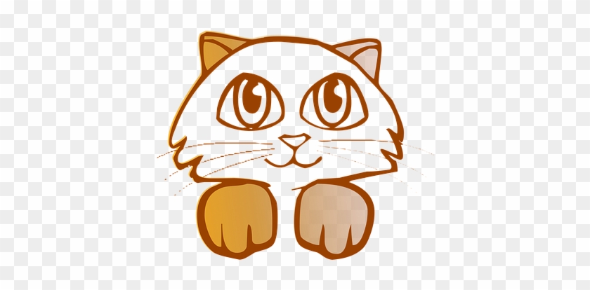 Kitten Brown Orange Cat Domestic Cute Youn - Cara De Gato Dibujo #1242154