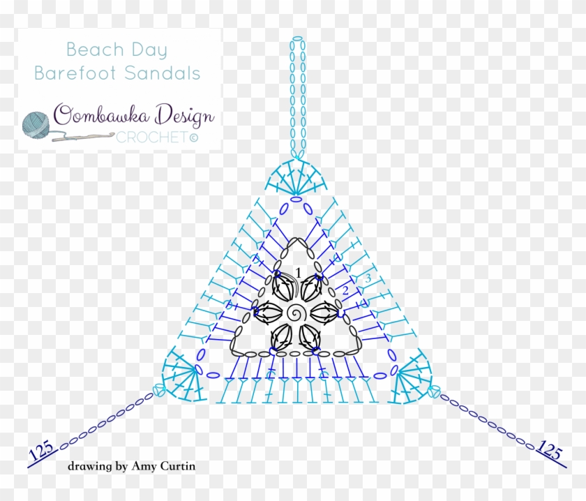 Beach Day Barefoot Sandals Oombawka Design Crochet - Drawing #1242732