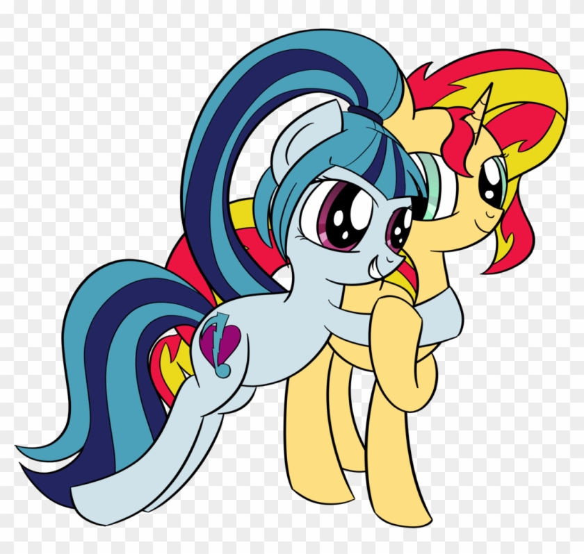 Sonata Dusk And Sunset Shimmer Hugging By Datapony - Sunset Shimmer #1243248