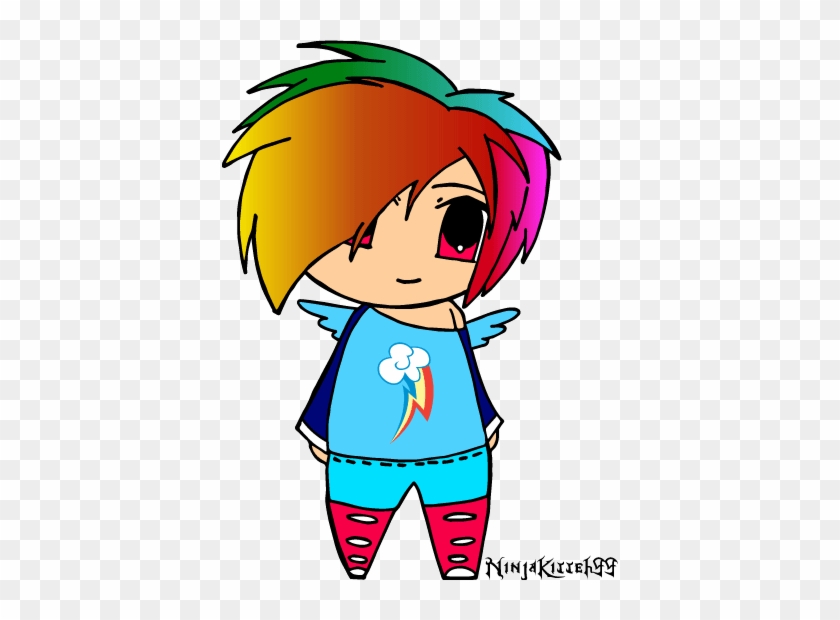 Chibi-human Rainbow Dash By Chibilunasmoon - Cartoon #1248223