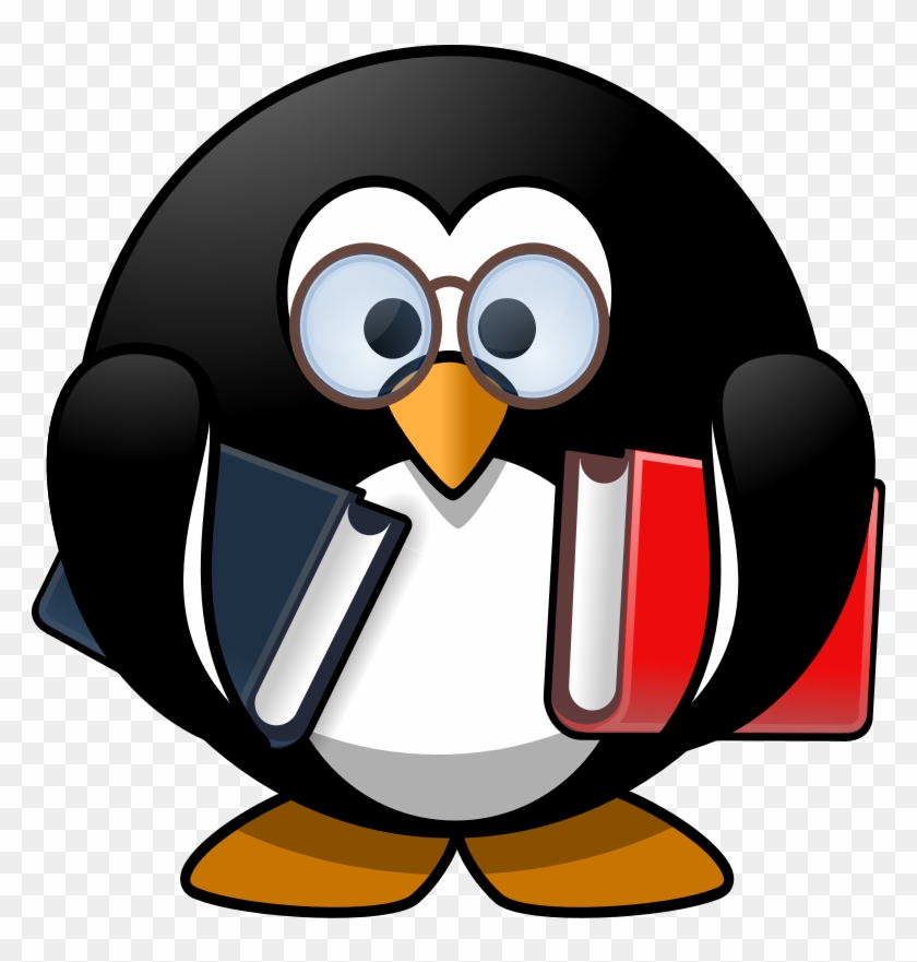 Clipart - Bookworm Penguin - Penguins Reading A Book #1255390