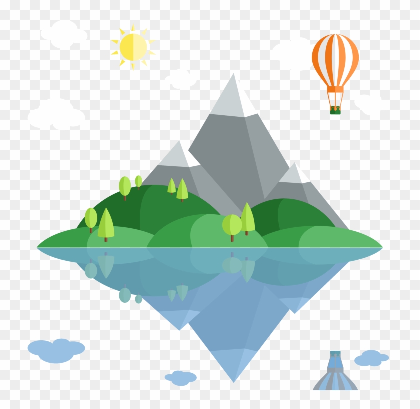 Island Landscape Clip Art - 卡通 山 #1259057